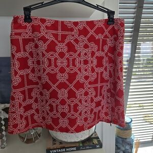 Jude Connally Scarlet and Ivory Mini Skirt